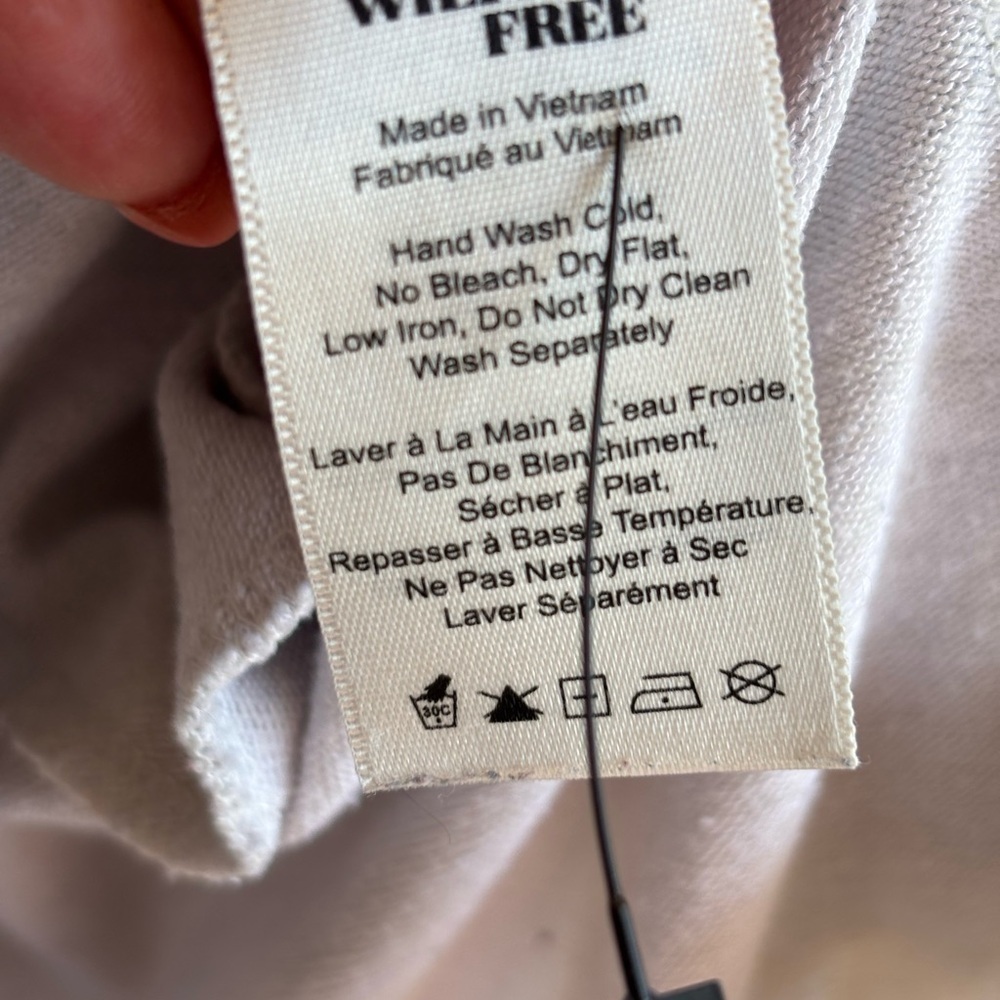 Wilfred Free Women's Gray Beige White Top Shirt Dress Size Small pockets - Picture 7 of 11